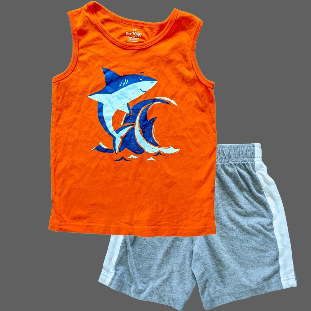 Boy Children's Place Shark Tank Top and Short Bundle Size 4T